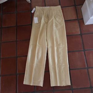 Wilfred Effortless Linen pants - size 6 - wheat (pale yellow-beige)